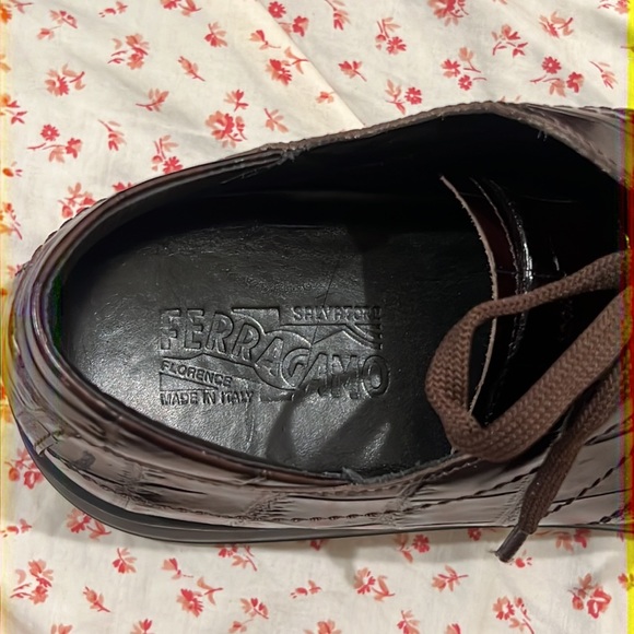 Salvatore Ferraragamo Mens Brown Crocodile Leather Sneakers - Picture 7 of 9